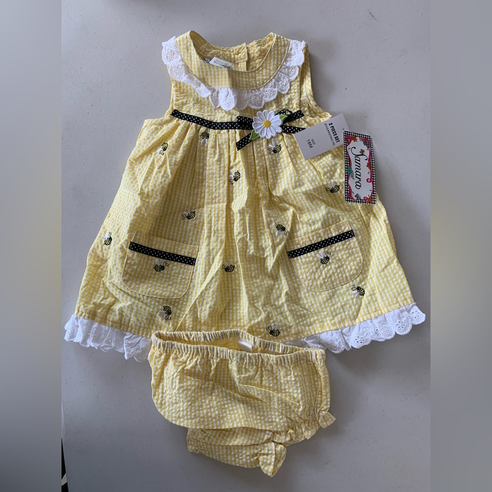 Samara 2 Piece Set 18 Months Yellow Bumblebee Summer Dress NEW